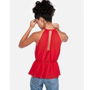 NWOT Express High-Neck Peplum Tank